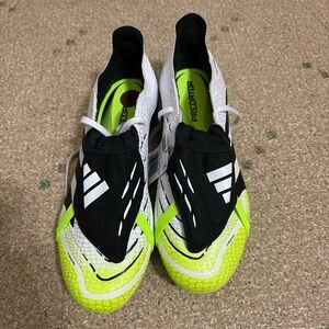 Adidas Predator Cleats in Black, White, and Neon Yellow